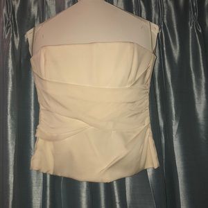 BCBG White silk crepe corset top size M
